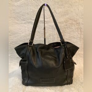 DOONEY & BOURKE Large All Leather Black Tote Handbag GORGEOUS-VINTAGE!